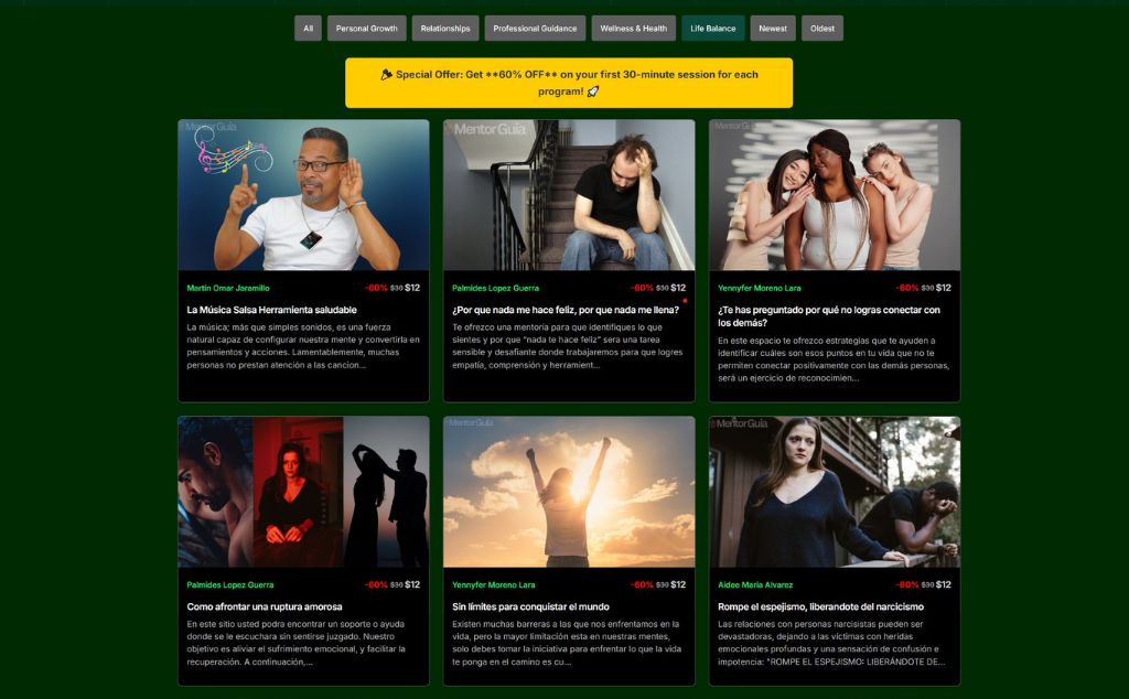 Dynamic Product & Service Listing
